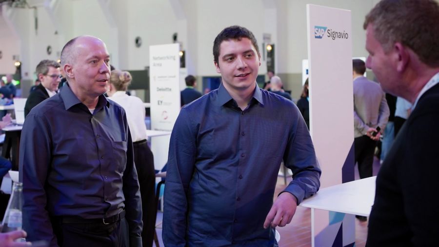Guido Lang (Globus) and Sandro Montemezzani (buco) in conversation at SAP BTP Innovation Day